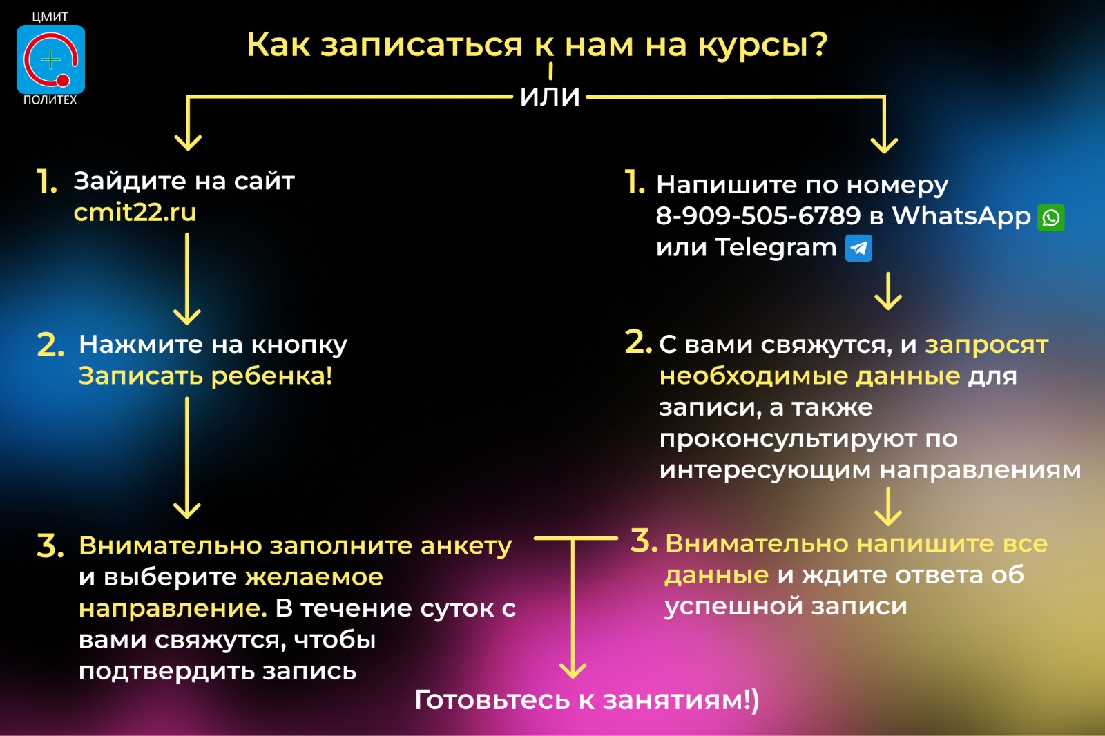 Как записаться к нам на курсы?